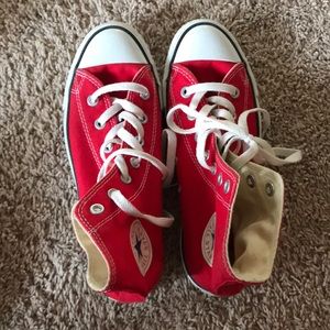 Red mid top converse